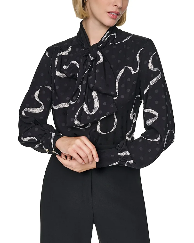 Bow Tie Long Sleeve Blouse
