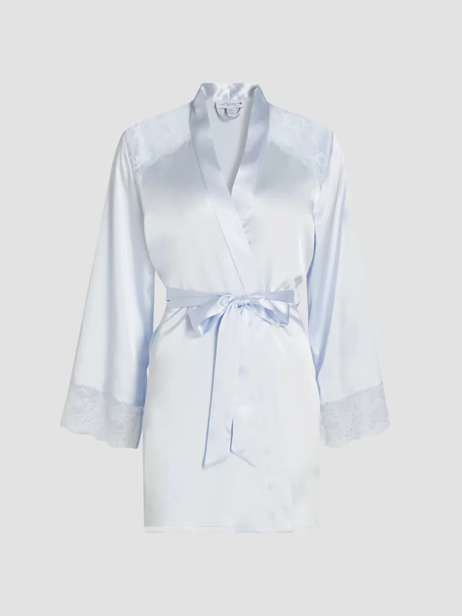 Annie Satin Lace-Trim Robe by In Bloom