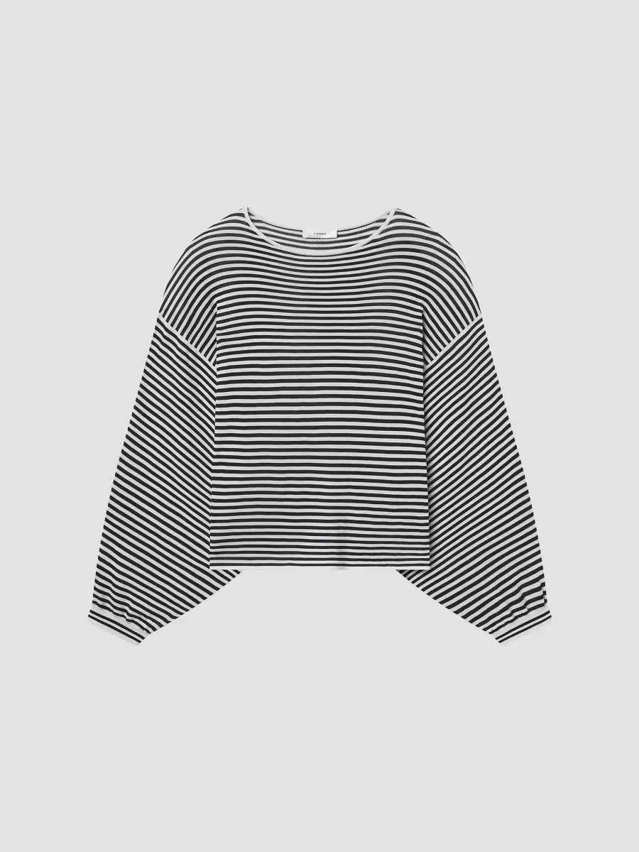 Striped Slouchy Cotton Sweater by FRAME