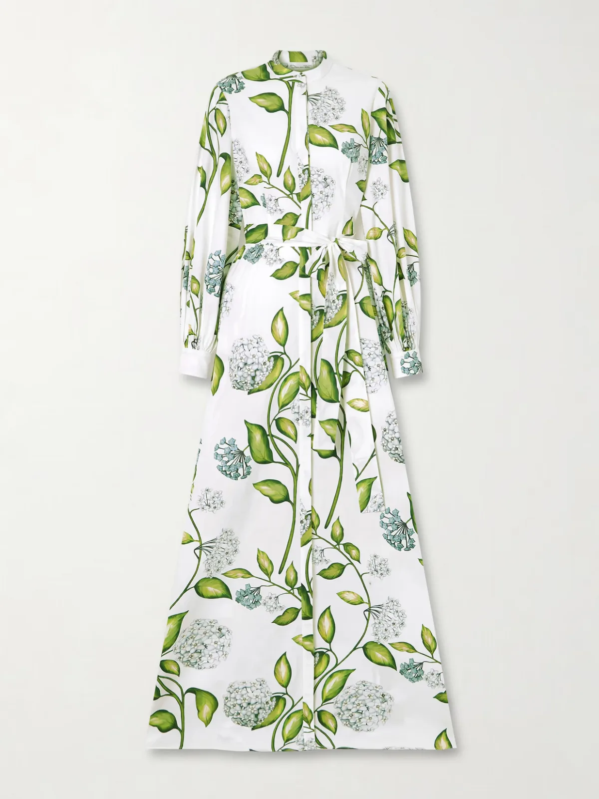 - Belted Floral-print Cotton-poplin Dress -