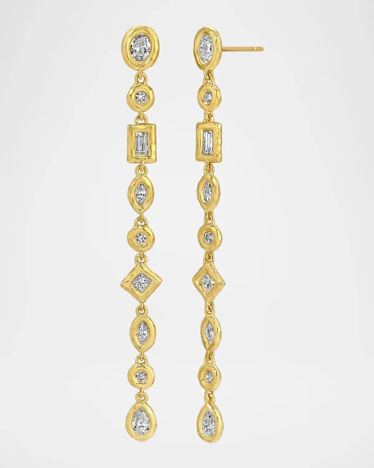 18K Mix and Match Diamond Nesting Gem Drop Earrings by Octavia Elizabeth