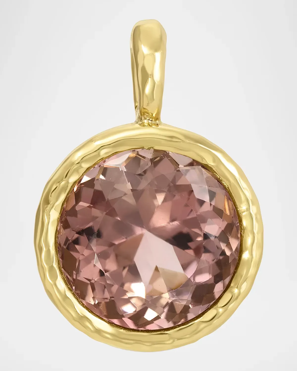 18K Hidden Gem Pendant with Round Pink Tourmaline