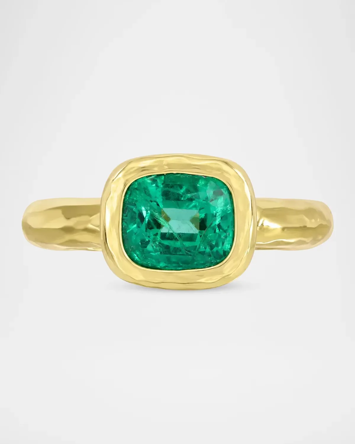 18K the Beatrice Cushion-Cut Emerald Ring by Octavia Elizabeth