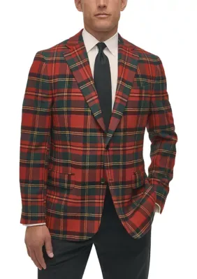 B by Brooks Brothers Tartan Wool Stretch Classic Fit Sportcoat by Brooks