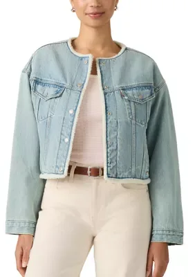 Collarless Shrunken Country Jacket