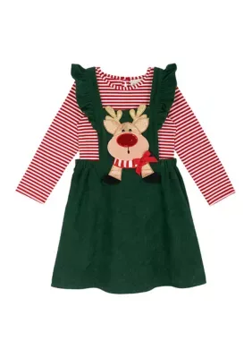 Corduroy Reindeer Appliqu Jumper Set by Rare Editions