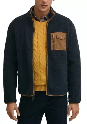 Full-Zip Teddy Fleece Jacket by Brooks Brothers