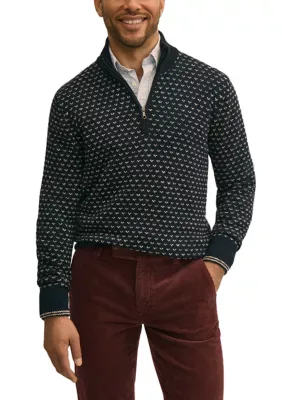Supima Cotton Float Jacquard 1/2-Zip Sweater by Brooks Brothers