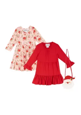 Long Sleeve Holiday Dress Set by Rare Editions