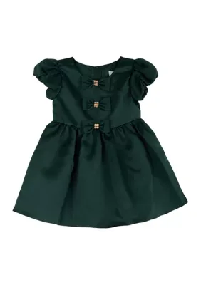 Short Sleeve Triple Bow Dress by Rare Editions