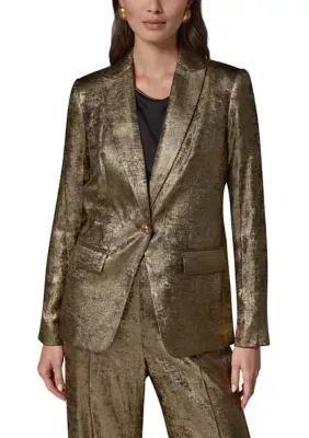 One-Button Peak-Lapel Blazer
