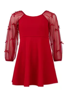 Bow Sleeve Scuba Dress by Speechless