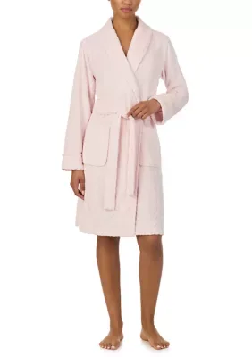 Lauren Ralph Lauren Long Sleeve Shawl Collar Short Robe