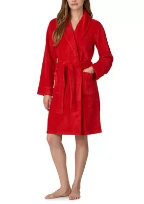 Long Sleeve Shawl Collar Short Robe by Ralph Lauren