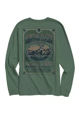 Long Sleeve Deer Graphic Shirt by Ocean  Coast