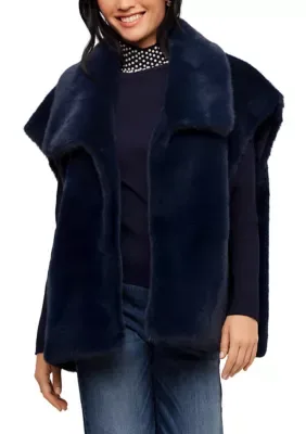 Faux Fur Vest by Karen Kane