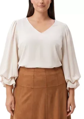 Layered Sleeve Asymmetric Top by Karen Kane