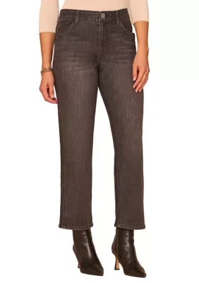 Absolution High Rise Spliced Ankle Straight Jeans by Democracy