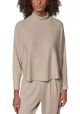 Long Sleeve Funnel Neck Athletic Top by Donna Karan Weekend