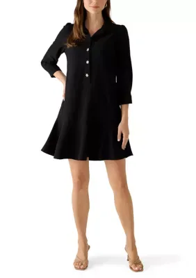 Long Sleeve Ruffle Hem Mini Shirtdress