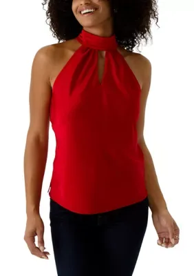 Tie Neck Mock Neck Top by Tahari