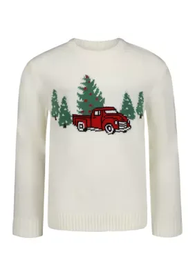 Truck Christmas Tree Crew Neck Sweater by Crown & Ivy