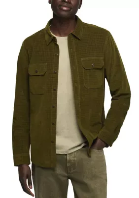 Long Sleeve Plaid Corduroy Workshirt