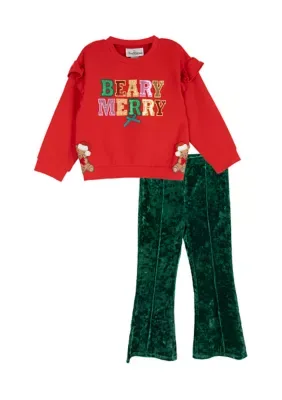 Beary Merry Long Sleeve Shirt and Pants Set by Rare Editions