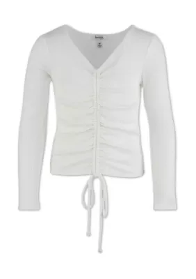 Cinch Front Long Sleeve Top by Speechless