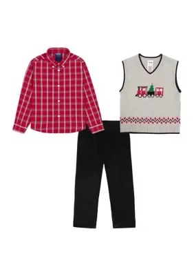 3-Piece Vest, Shirt and Pants Set by IZOD