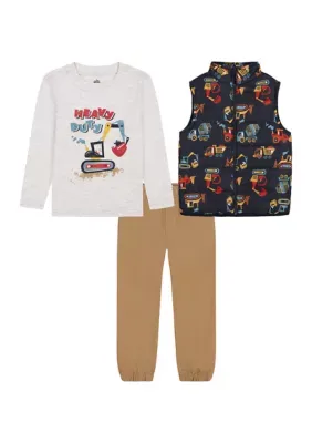 Long Sleeve Shirt and Pants Set with Vest by Kids Headquarters