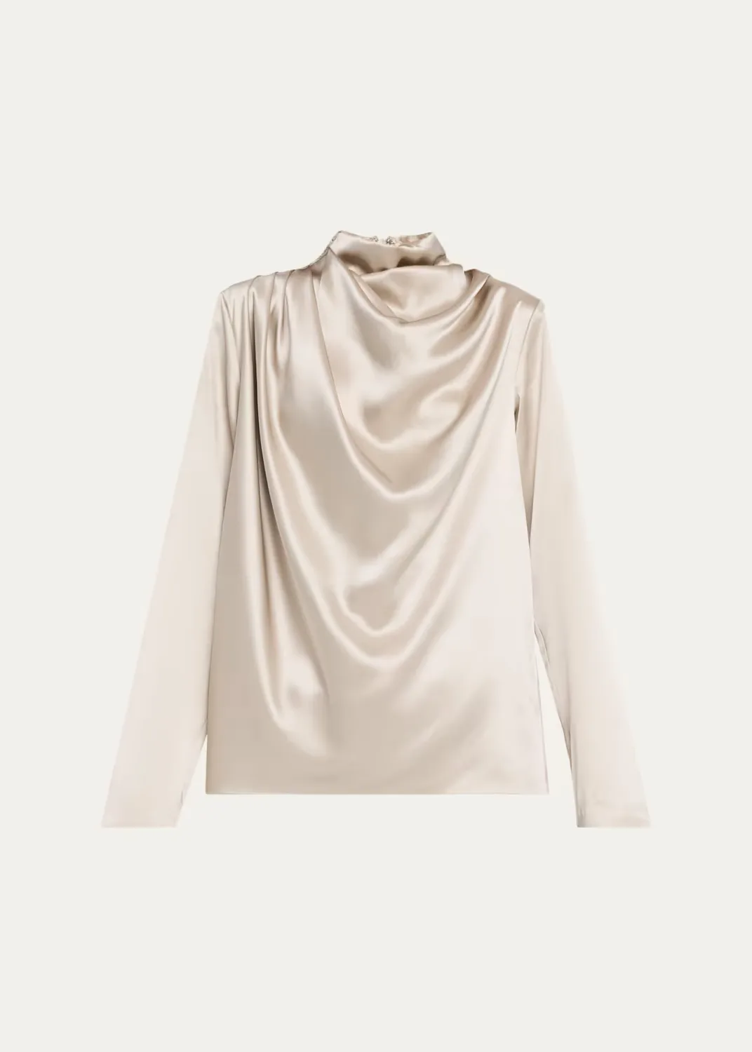 Sybil Draped Silk Long-Sleeve Top by Heirlome