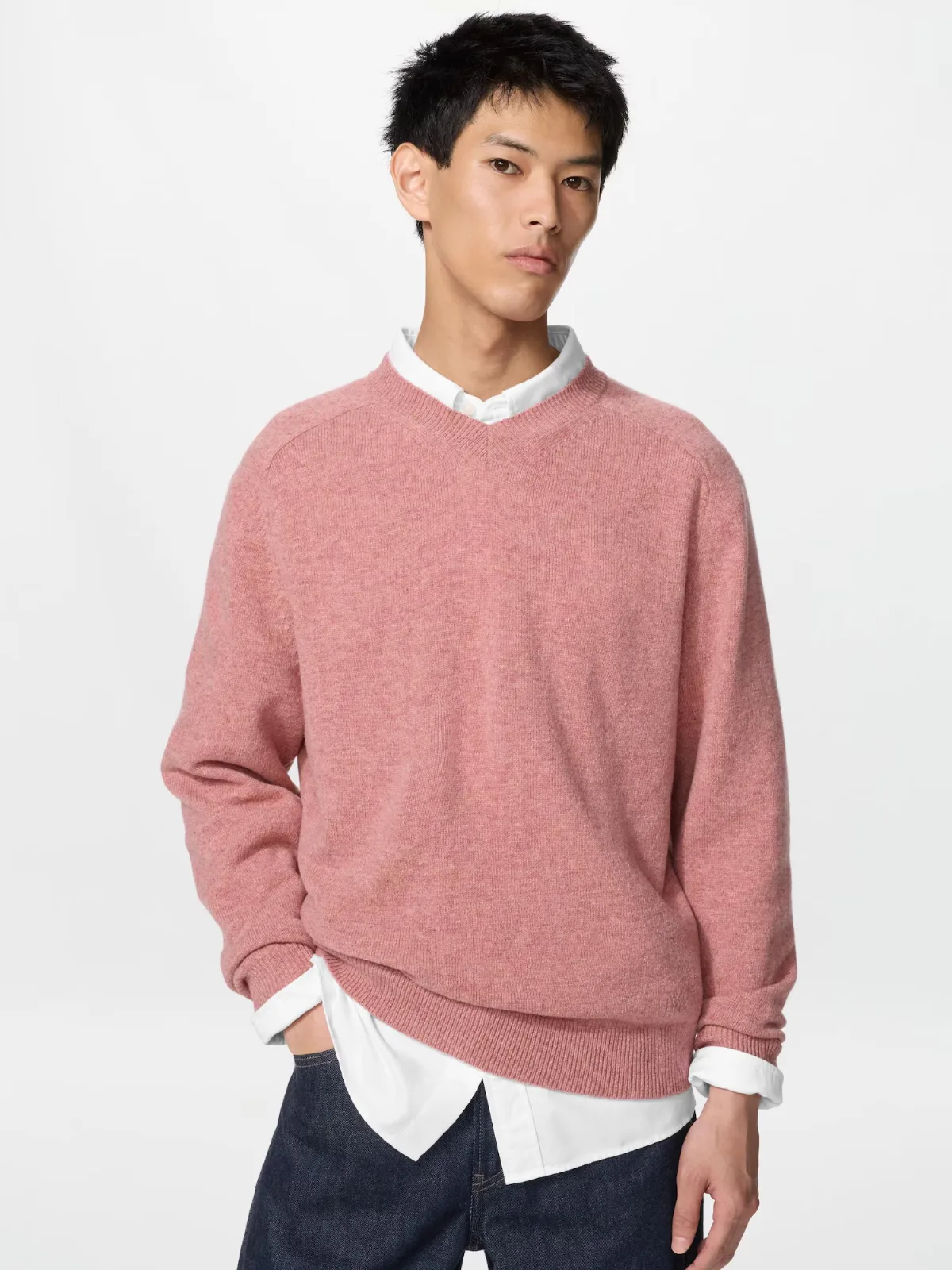 Lambswool V-Neck Sweater by Uniqlo