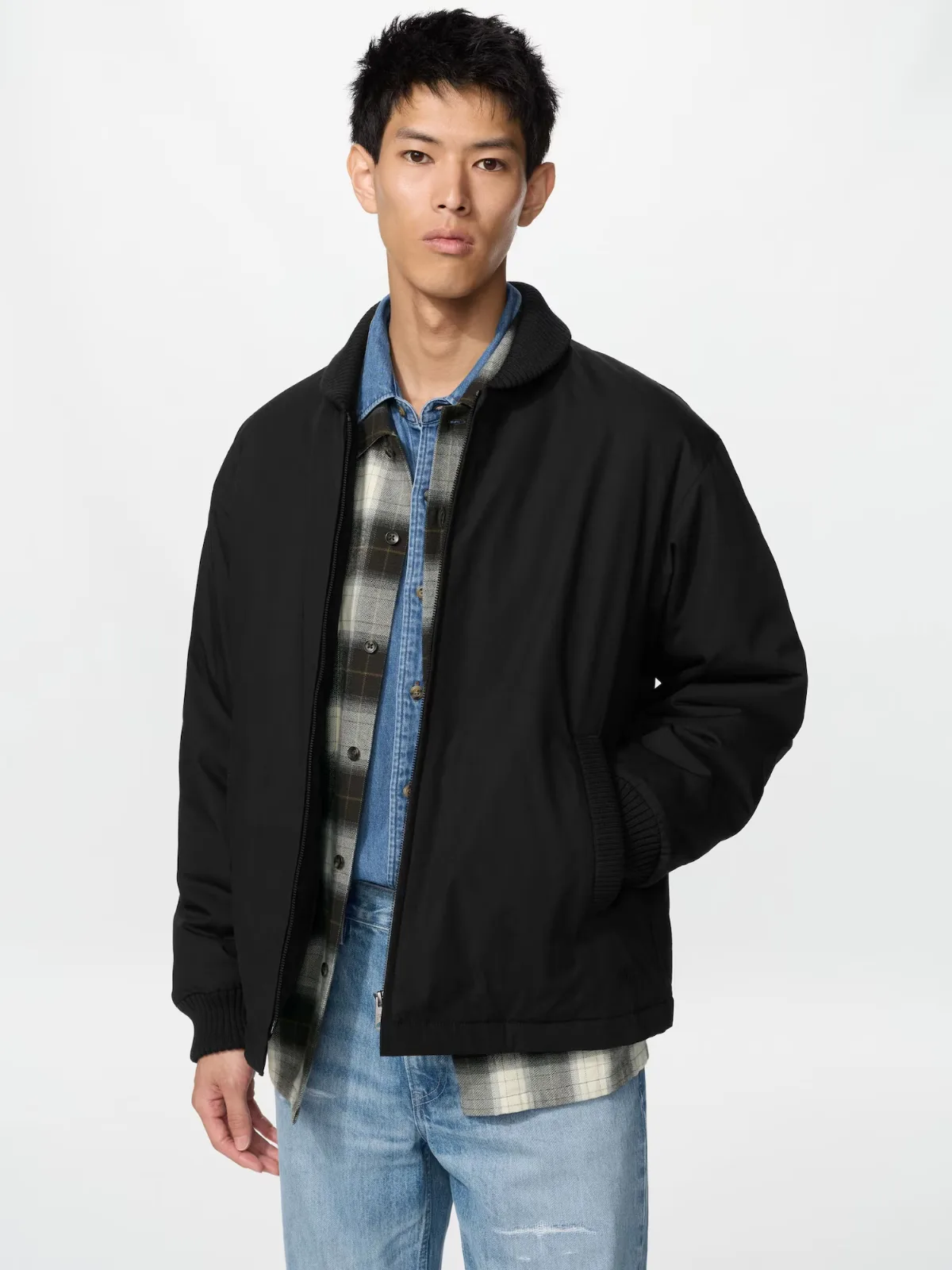 Ribbed Blouson Jacket