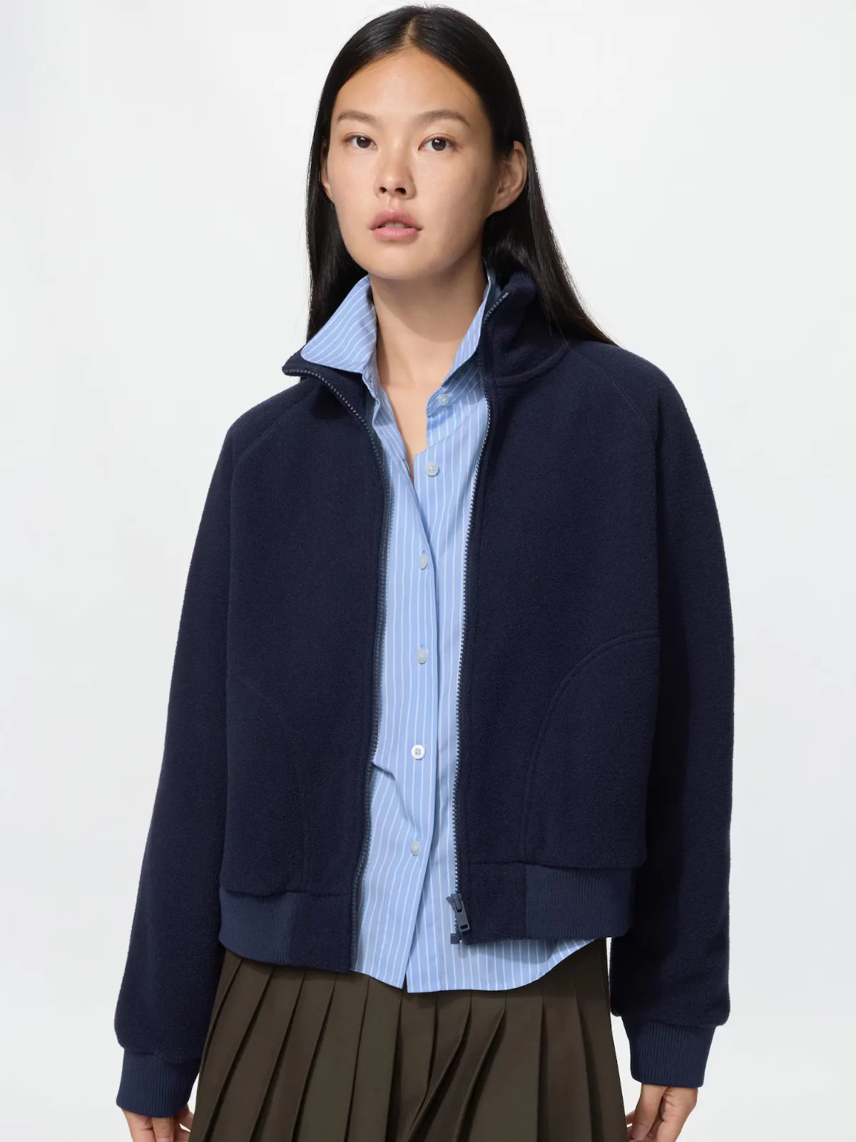 Fleece Short Blouson Jacket by Uniqlo