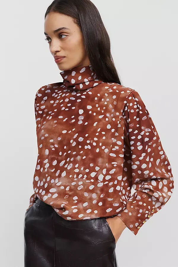 Ellerie High Mock Neck Blouse by Hunter