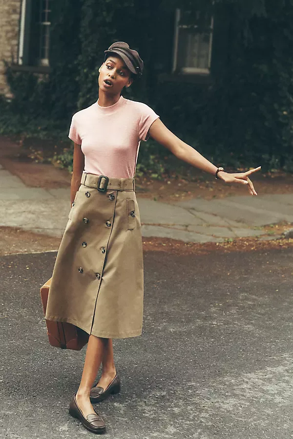 Trench Midi Skirt by Berenice