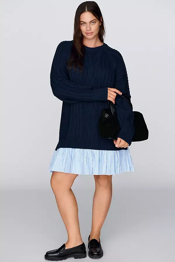 Delphine Sweater Twofer Mini Dress by Anthropologie