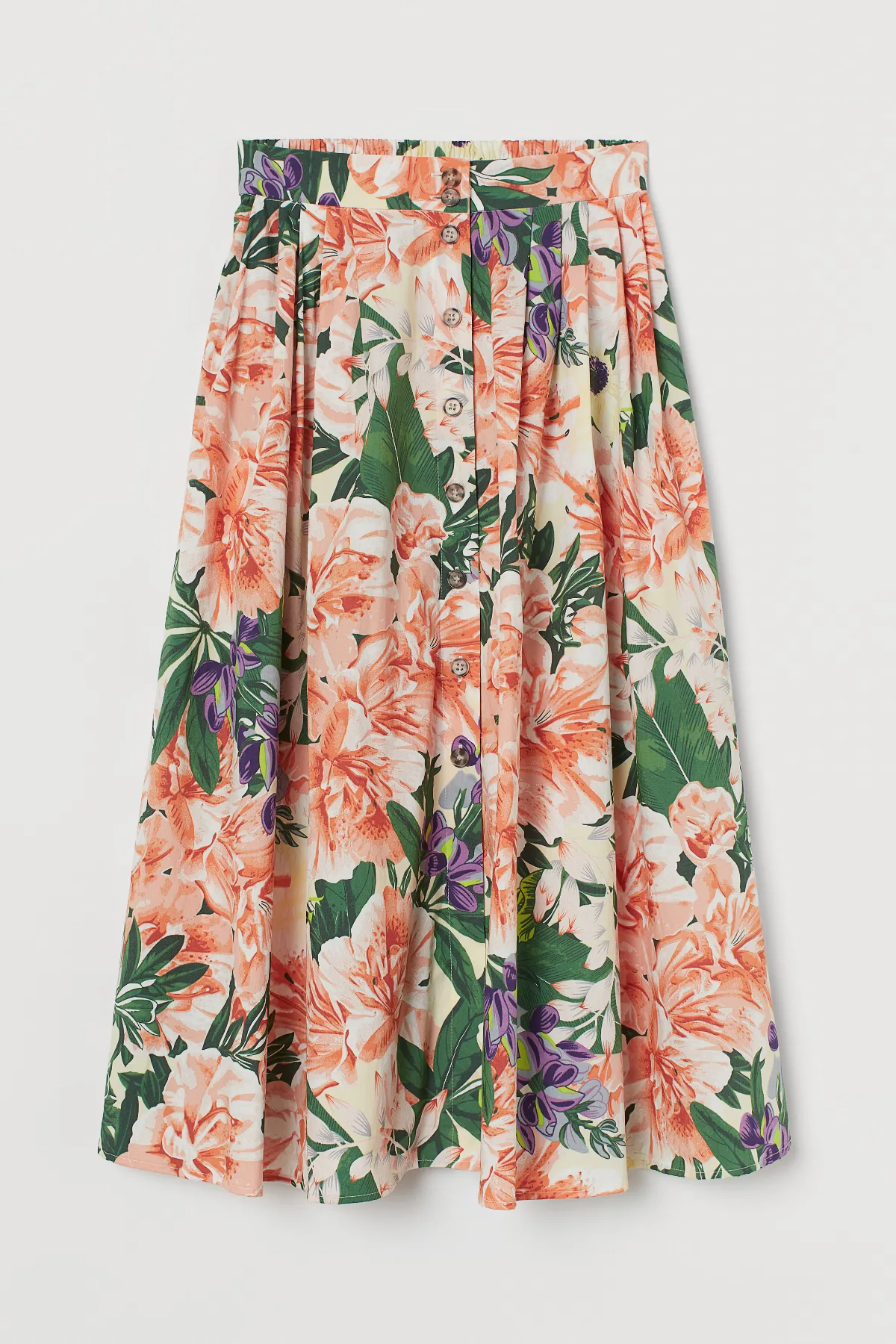 Button-Front Cotton Skirt by H&M