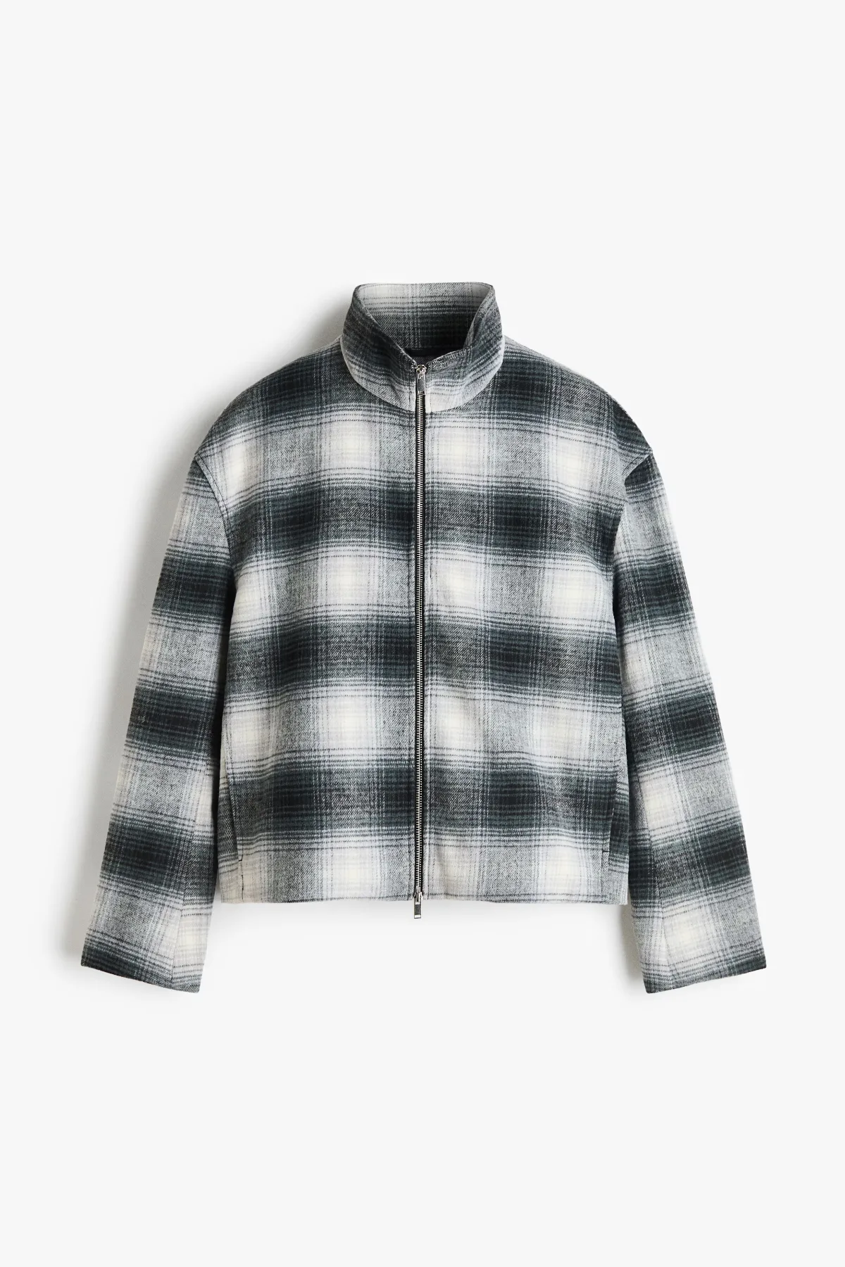 Wool-Blend Overshirt with Zipper by H&M