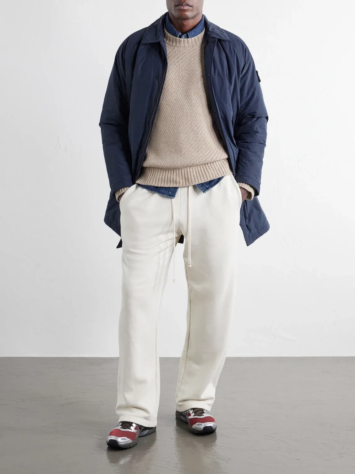 Basket-Stitch Wool-Blend Sweater