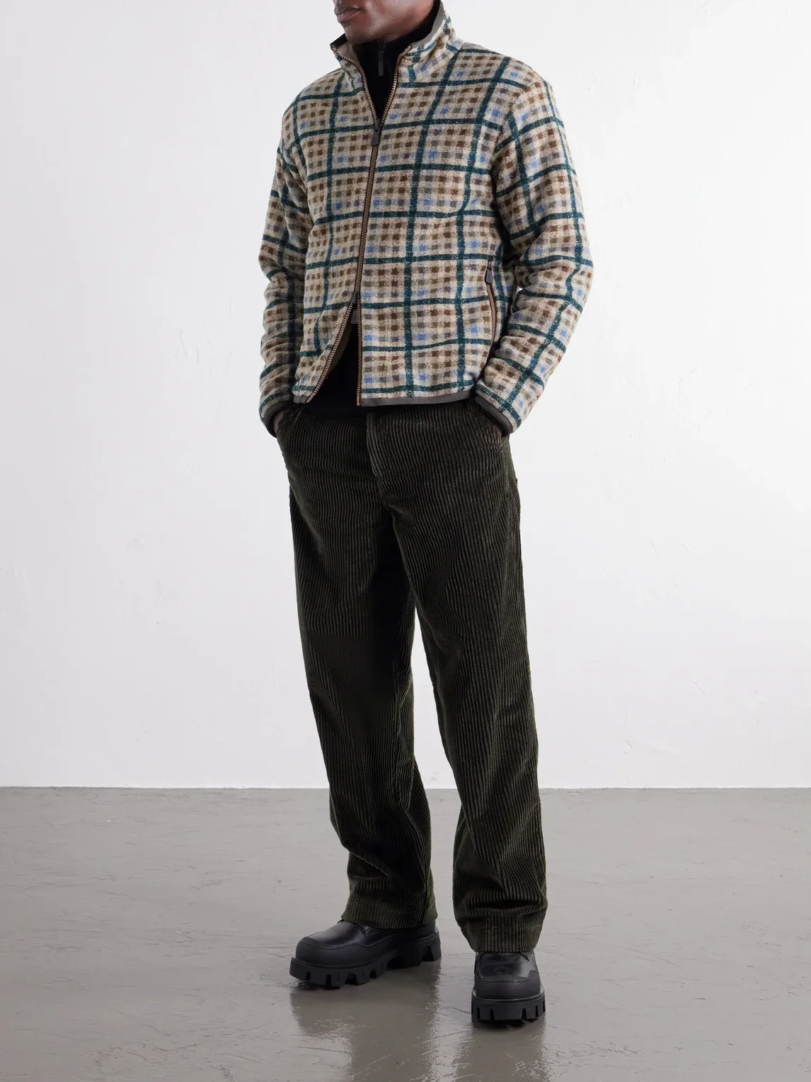 Moncler Grenoble Reversible Checked Shell-Trimmed Fleece Padded Jacket
