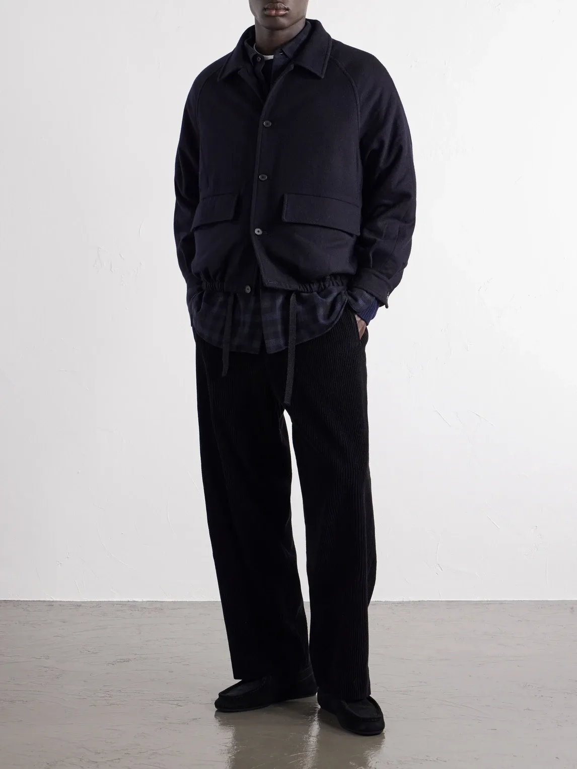 Cashmere Flannel Blouson Jacket