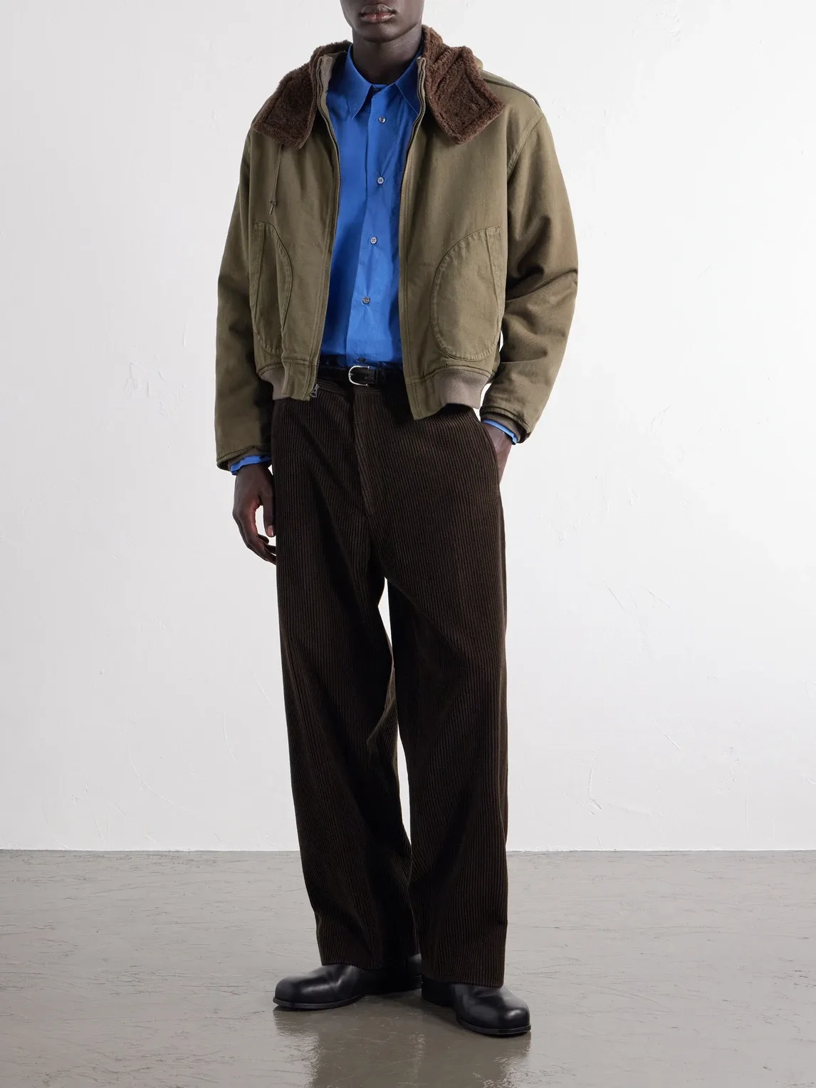 Hooded Plush-Trimmed Cotton-Canvas Bomber Jacket by Apresse