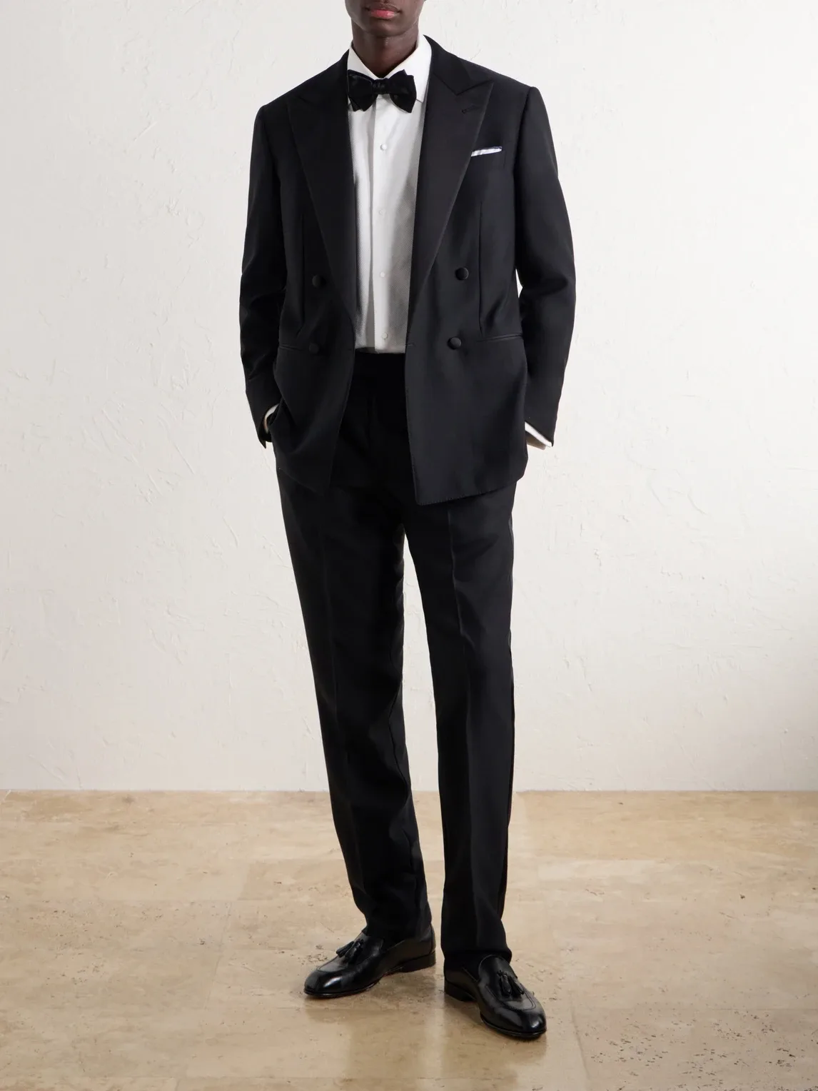 Straight-Leg Satin-Trimmed Wool-Fresco Suit Trousers by Thom Sweeney