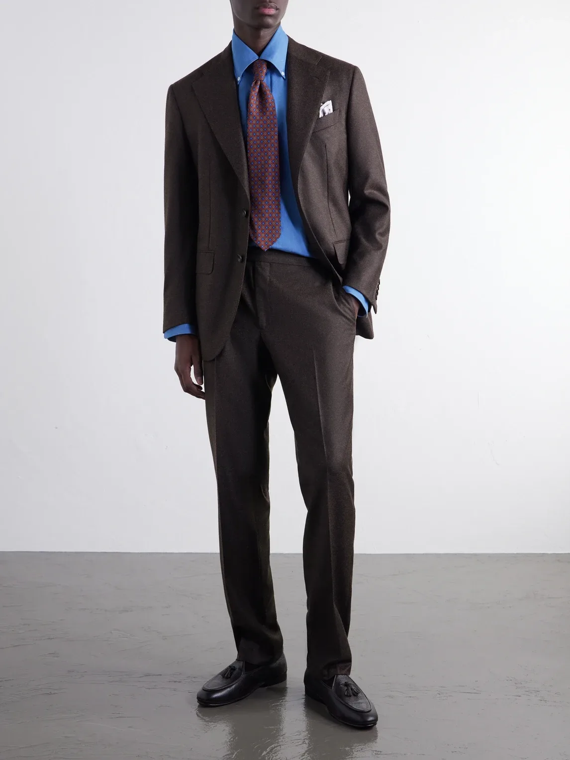 Wool-Blend Flannel Suit Jacket