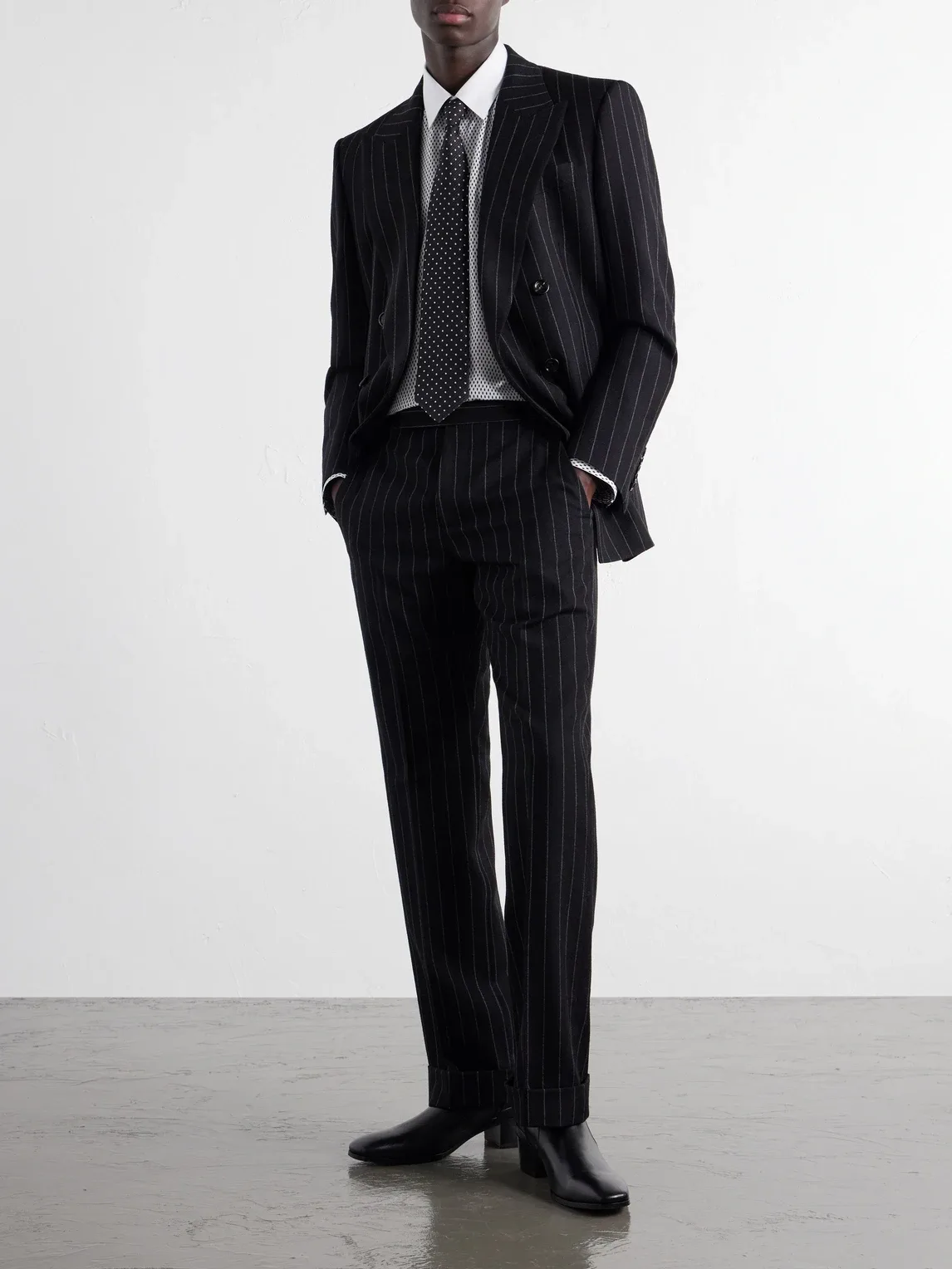 Straight-Leg Pinstriped Wool-Twill Suit Trousers by Tom Ford