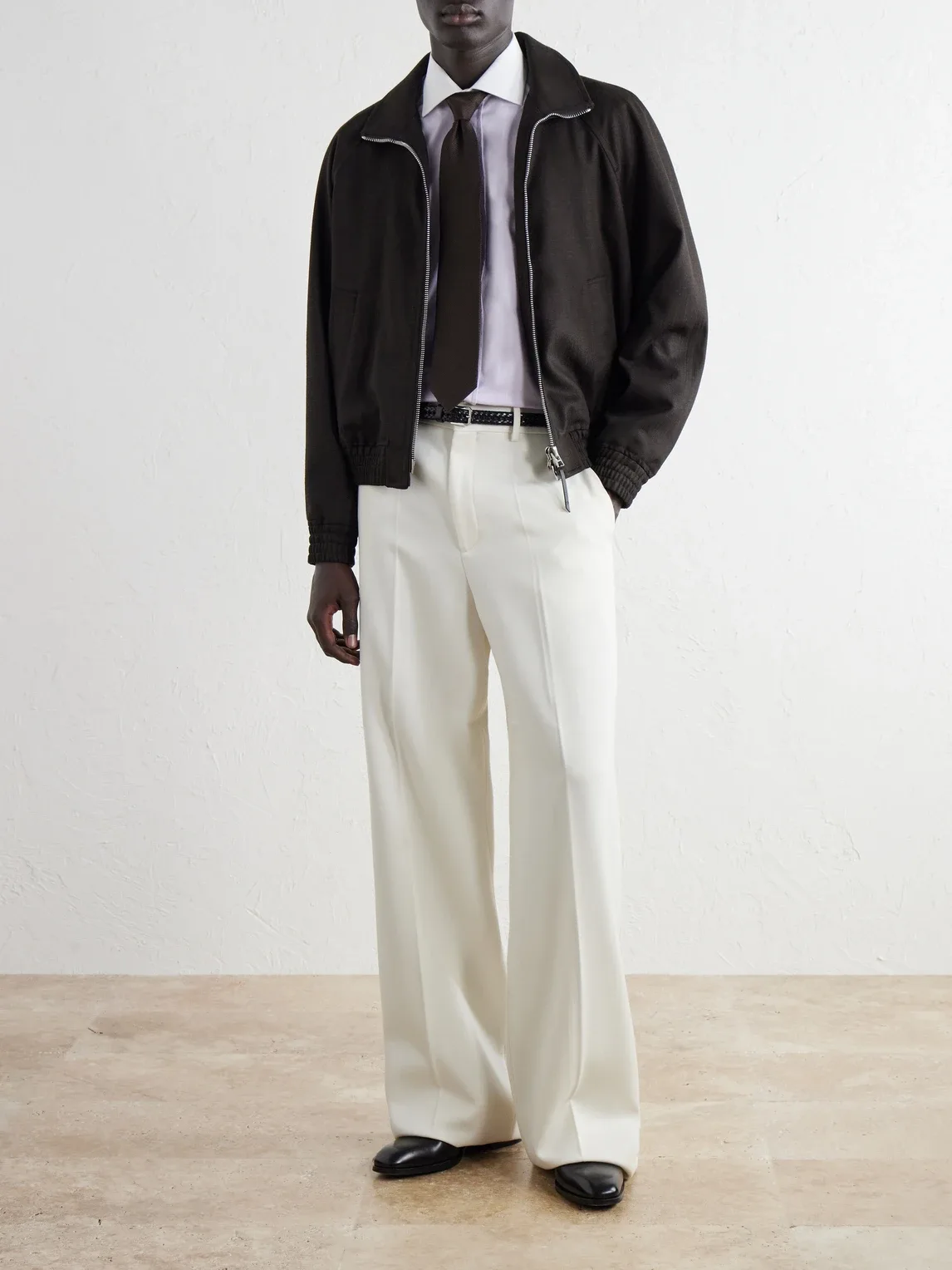 Spread-Collar Cotton-Gabardine Shirt