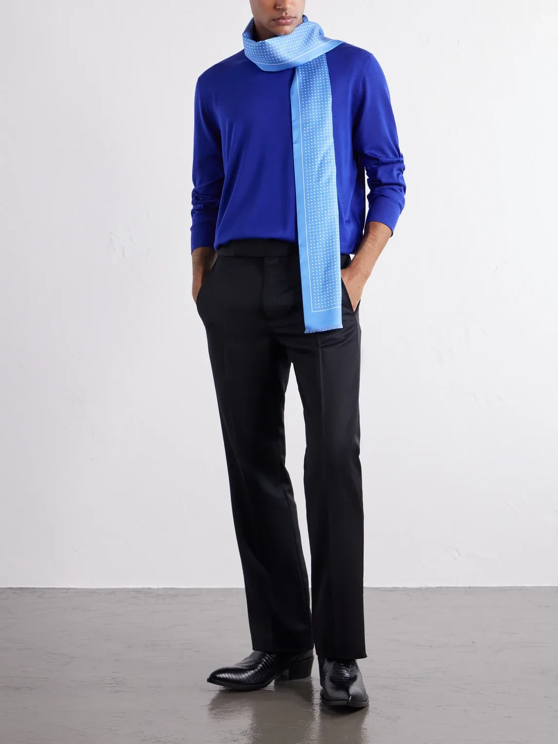 Wool-Blend Grain De Poudre Straight-Leg Trousers by Tom Ford