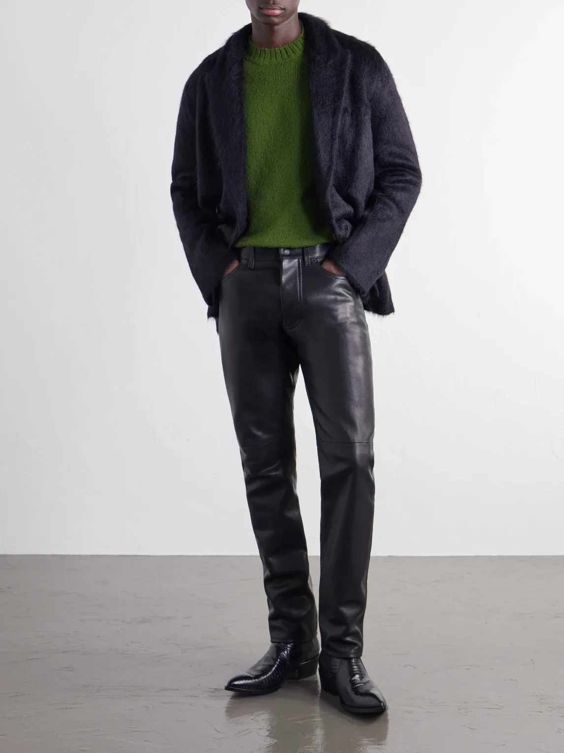 Double-Breasted Brushed Cashmere, Mohair and Silk-Blend Knitted Blazer